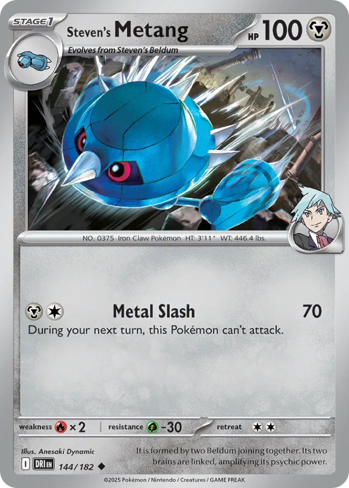 Steven's Metang #144 Destined Rivals Pokemon card