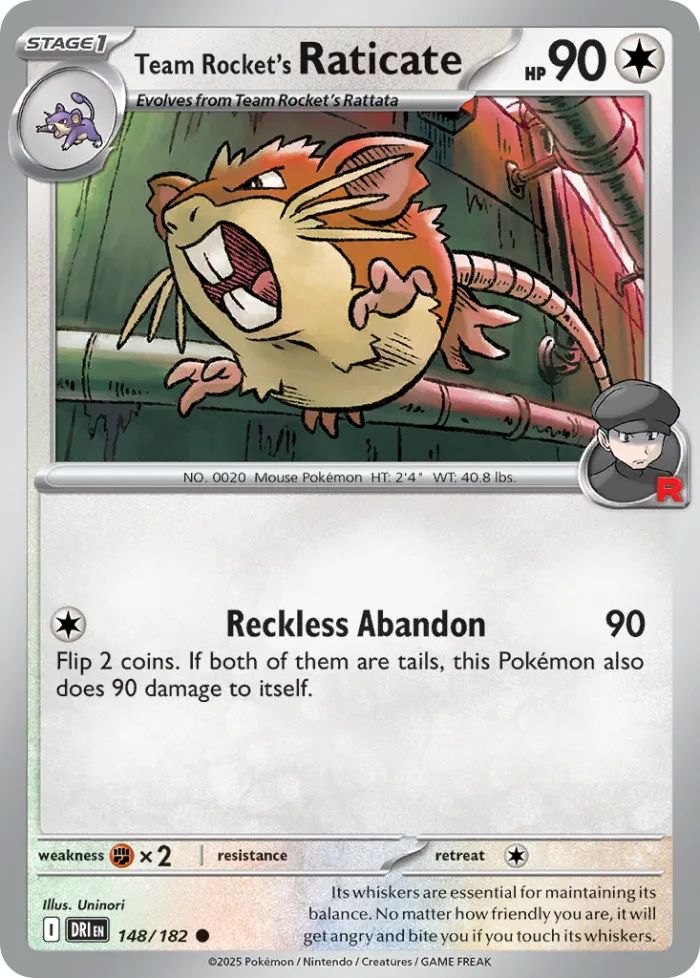 Team Rocket's Raticate #148 Destined Rivals Pokemon card
