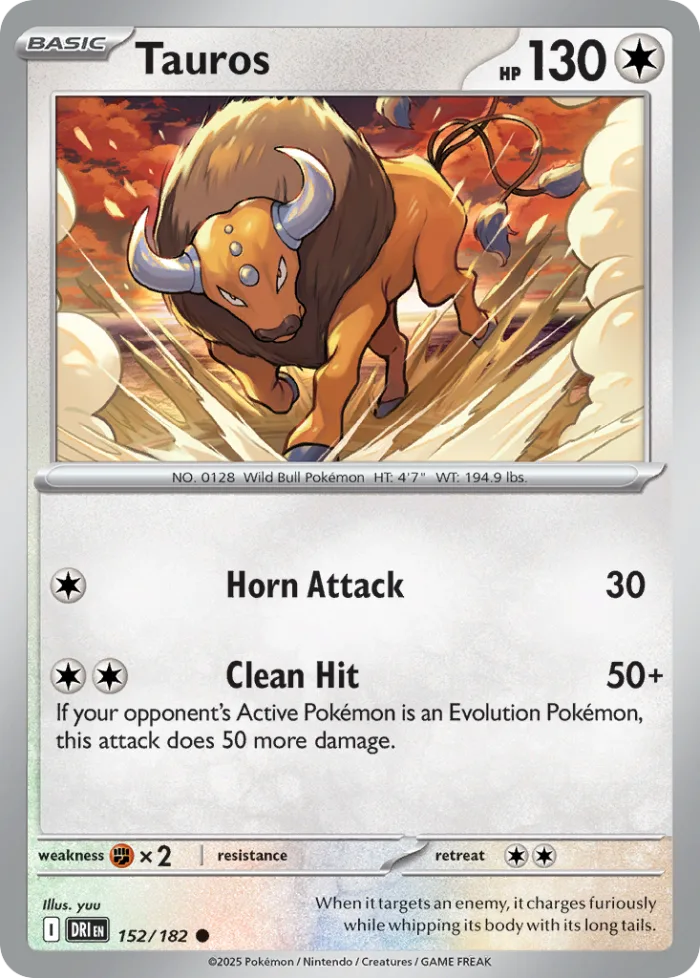 Tauros #152 Destined Rivals Pokemon card