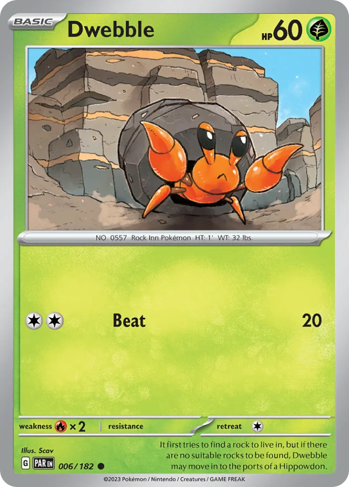 Dwebble #6 Paradox Rift Pokemon card