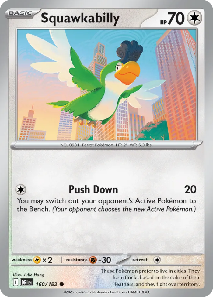 Squawkabilly #160 Destined Rivals Pokemon card