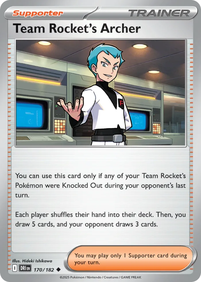 Team Rocket's Archer #170 Destined Rivals Pokemon card