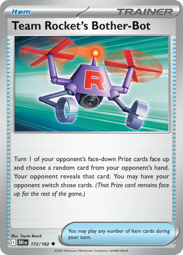 Team Rocket's Bother-Bot #172 Destined Rivals Pokemon card