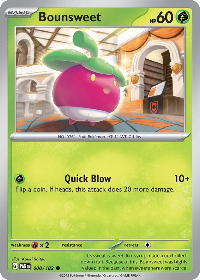 Bounsweet #8 Paradox Rift Pokemon card