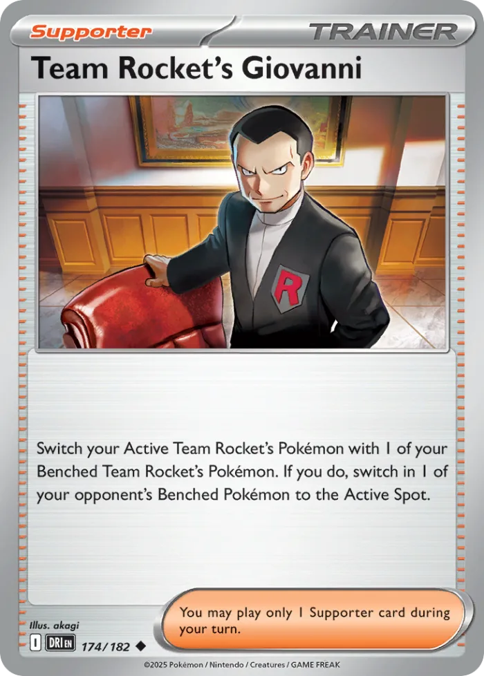 Team Rocket's Giovanni #174 Destined Rivals Pokemon card