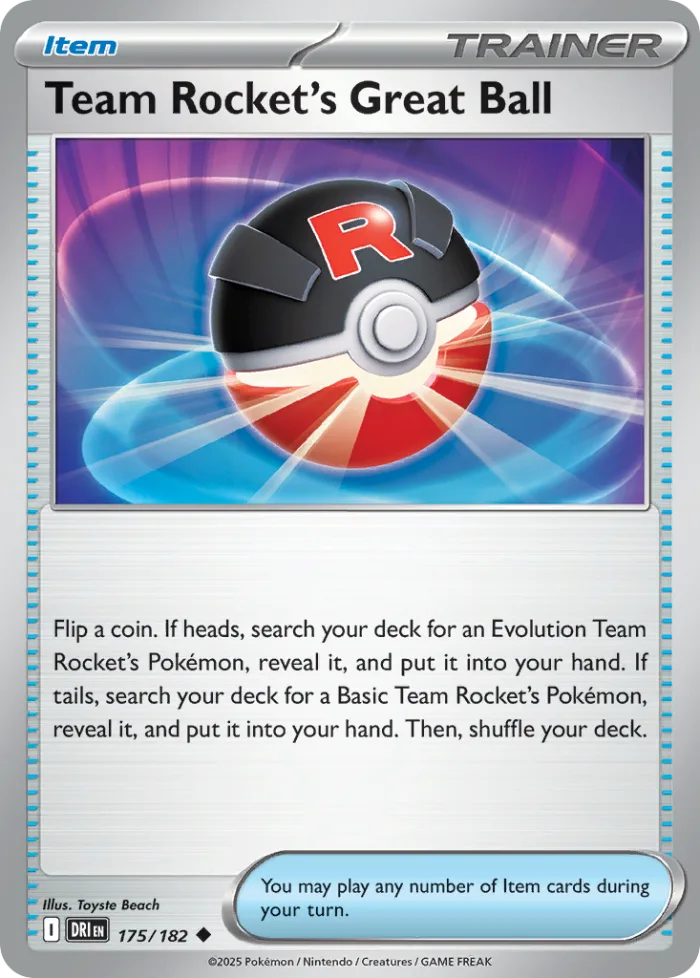 Team Rocket's Great Ball #175 Destined Rivals Pokemon card