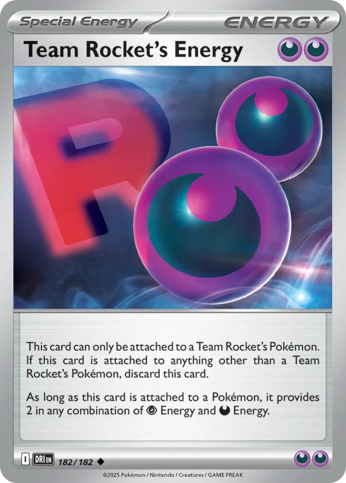 Team Rocket's Energy #182 Destined Rivals Pokemon card