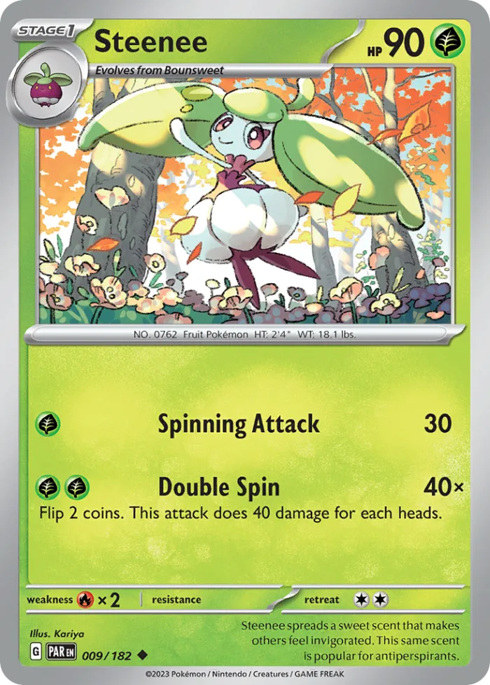 Steenee #9 Paradox Rift Pokemon card