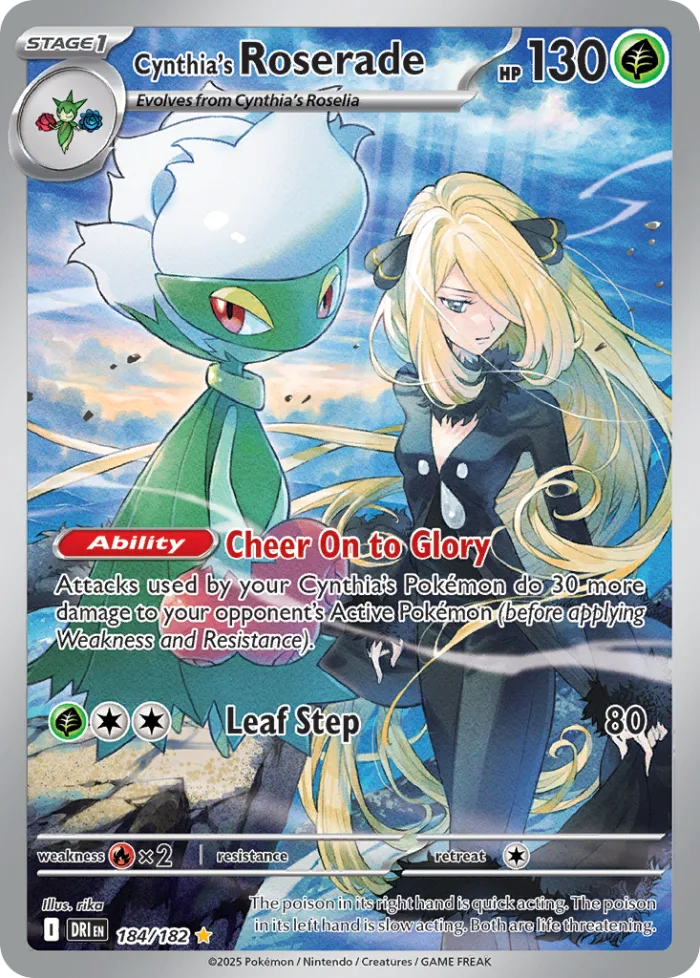 Cynthia's Roserade #184 Destined Rivals Pokemon card