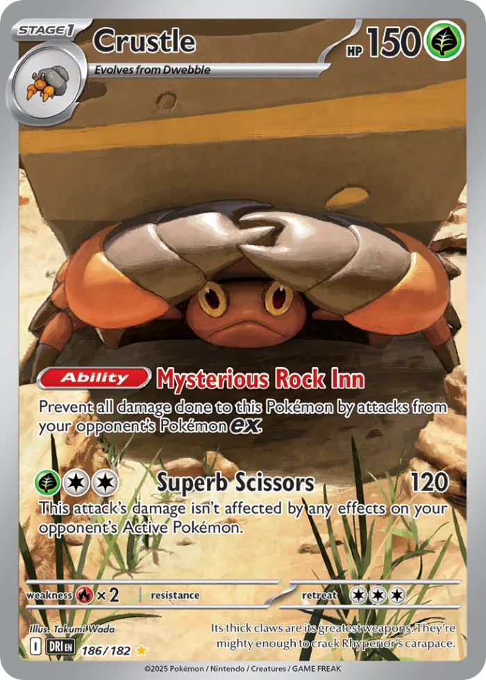 Crustle #186 Destined Rivals Pokemon card