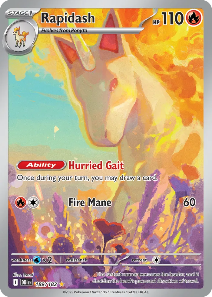 Rapidash #189 Destined Rivals Pokemon card