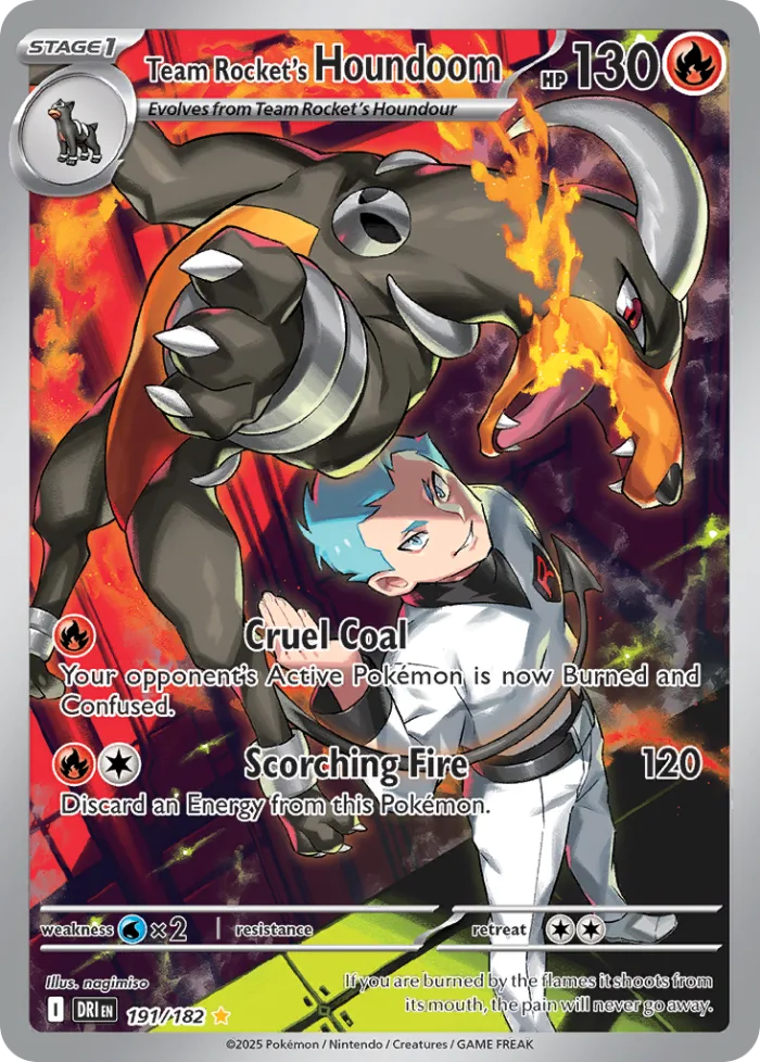 Team Rocket's Houndoom #191 Destined Rivals Pokemon card