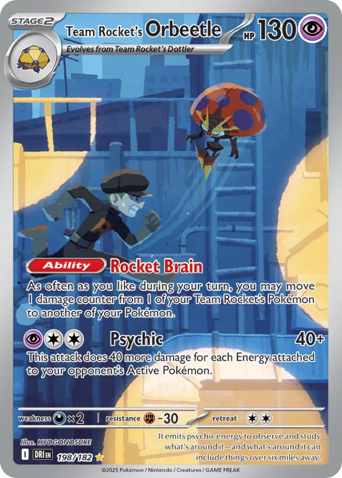 Team Rocket's Orbeetle #198 Destined Rivals Pokemon card
