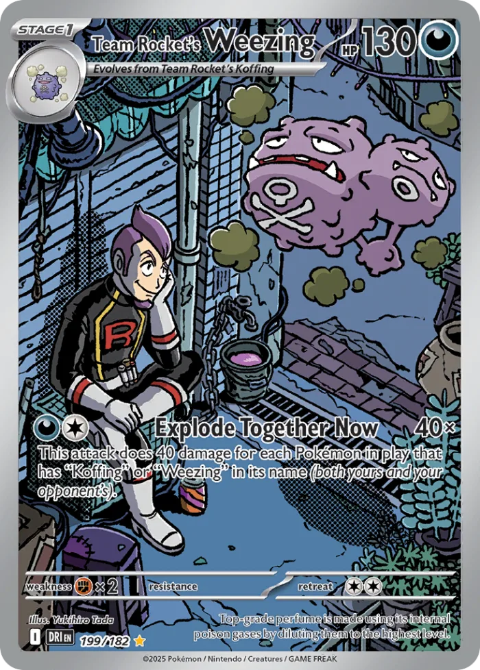 Team Rocket's Weezing #199 Destined Rivals Pokemon card