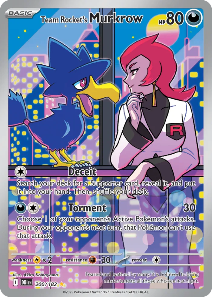 Team Rocket's Murkrow #200 Destined Rivals Pokemon card