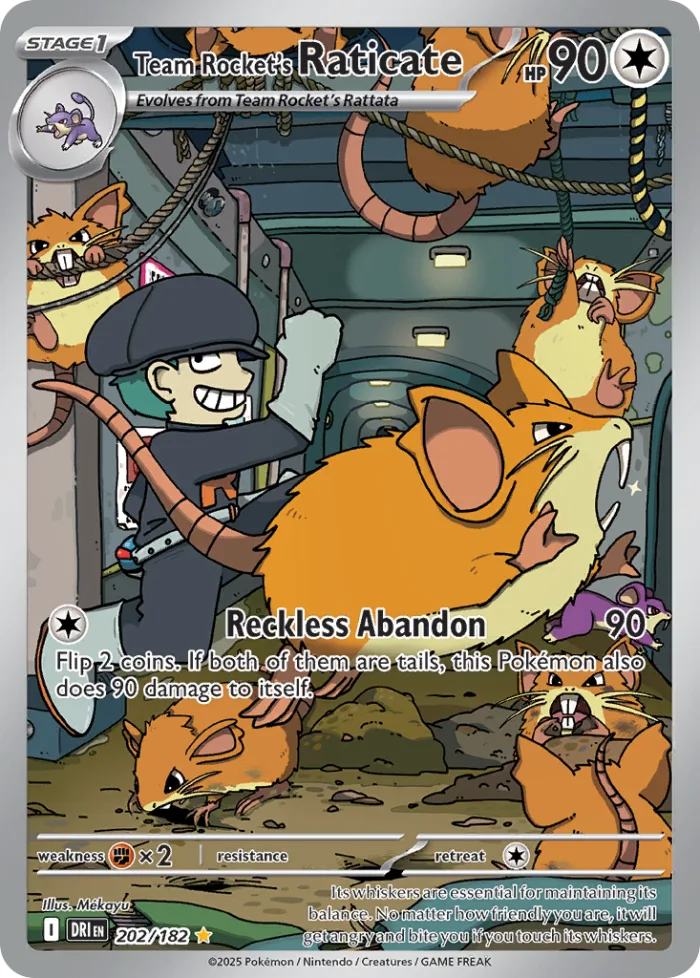 Team Rocket's Raticate #202 Destined Rivals Pokemon card