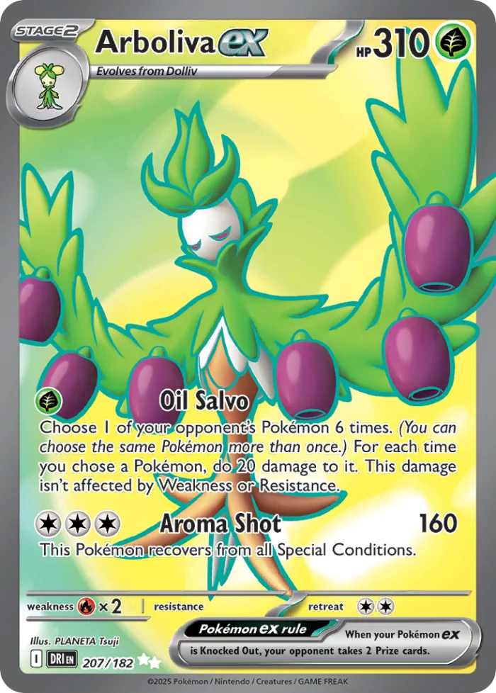Arboliva ex #207 Destined Rivals Pokemon card