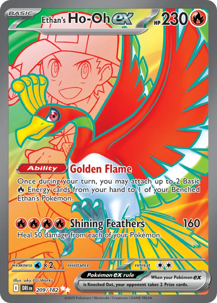 Ethan's Ho-Oh ex #209 Destined Rivals Pokemon card