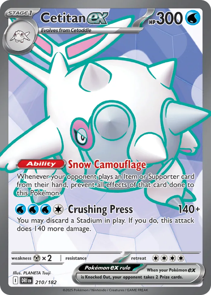 Cetitan ex #210 Destined Rivals Pokemon card