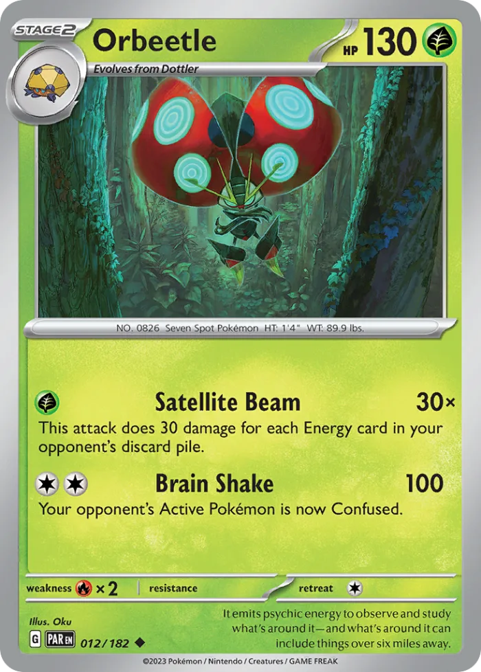 Orbeetle #12 Paradox Rift Pokemon card