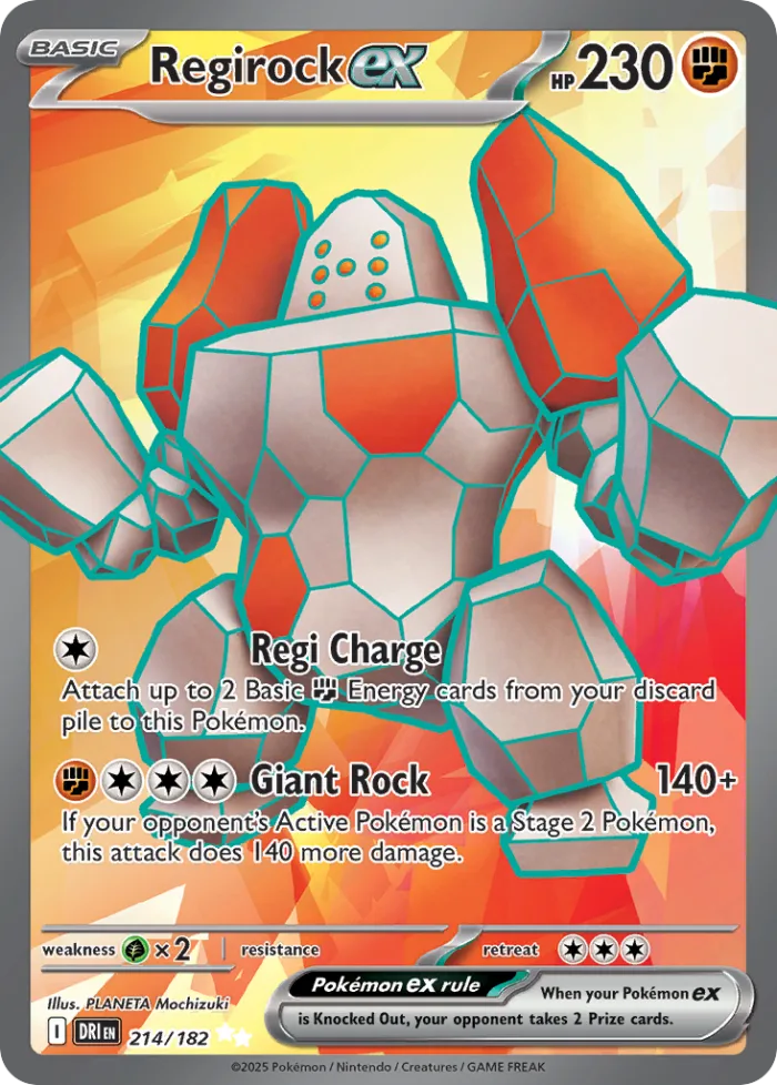 Regirock ex #214 Destined Rivals Pokemon card
