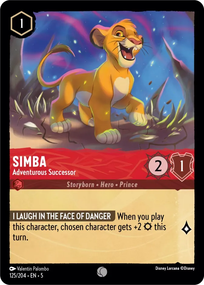Simba #125 Shimmering Skies Disney Lorcana card