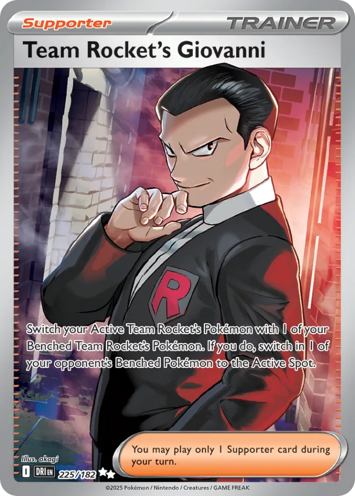 Team Rocket's Giovanni #225 Destined Rivals Pokemon card