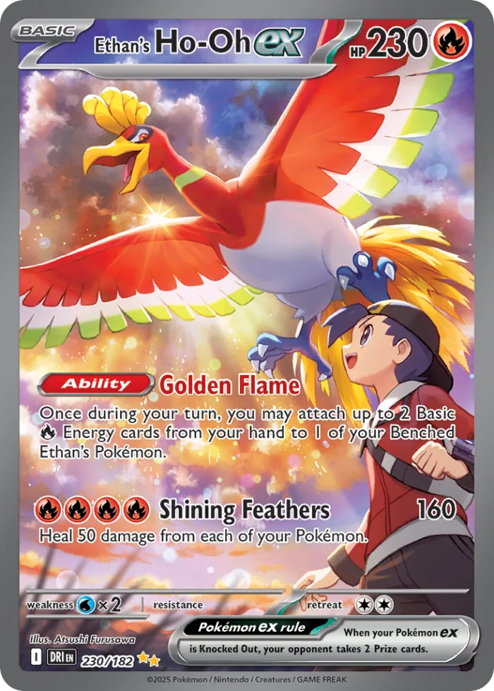 Ethan's Ho-Oh ex #230 Destined Rivals Pokemon card