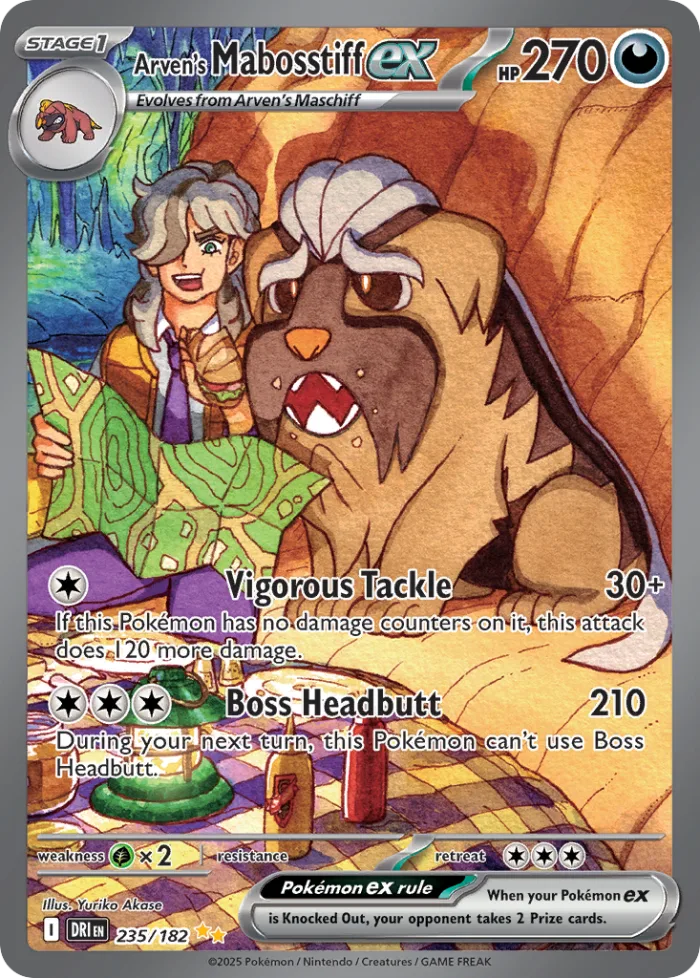 Arven's Mabosstiff ex #235 Destined Rivals Pokemon card