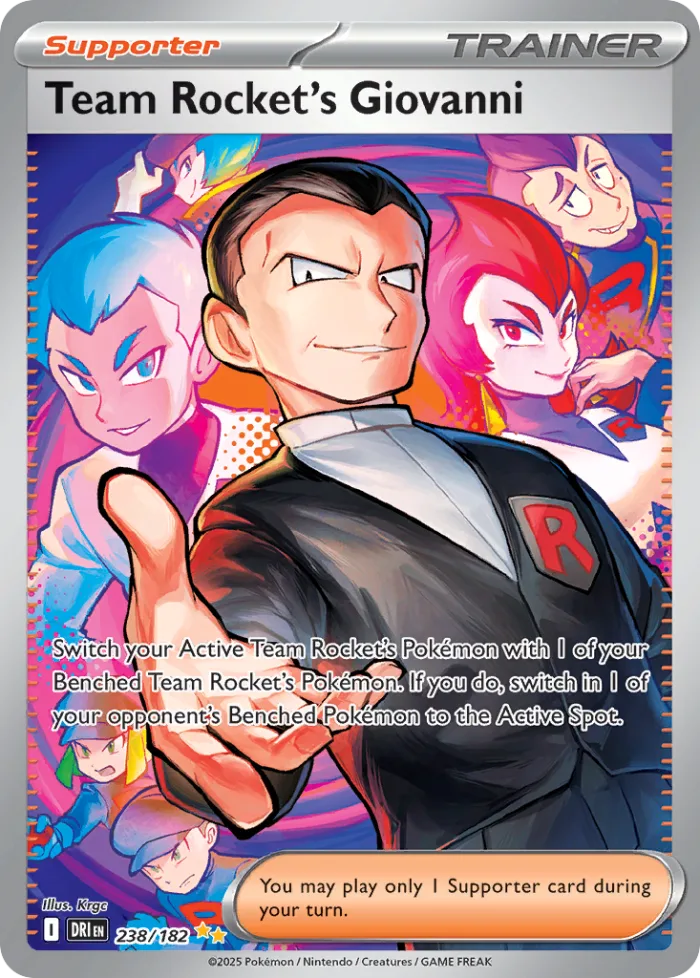 Team Rocket's Giovanni #238 Destined Rivals Pokemon card