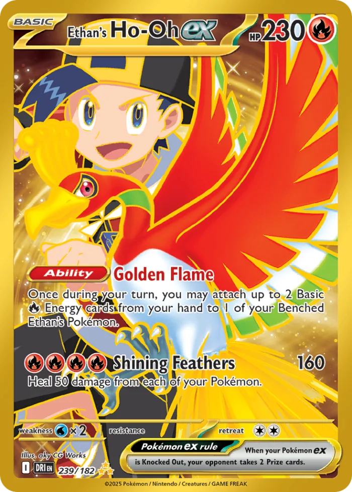 Ethan's Ho-Oh ex #239 Destined Rivals Pokemon card