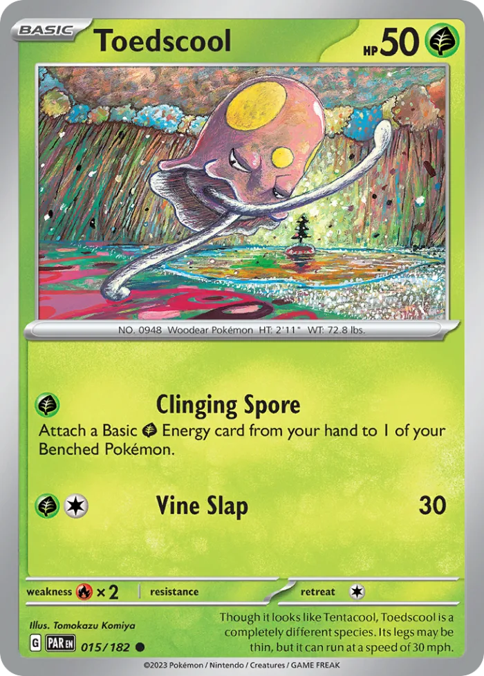 Toedscool #15 Paradox Rift Pokemon card