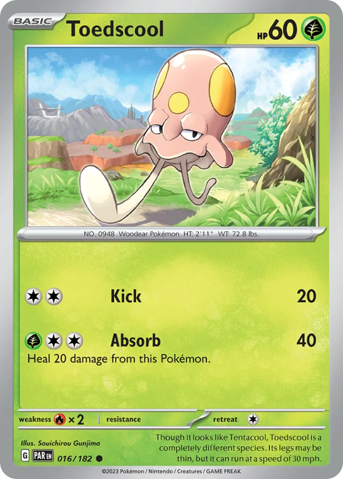 Toedscool #16 Paradox Rift Pokemon card