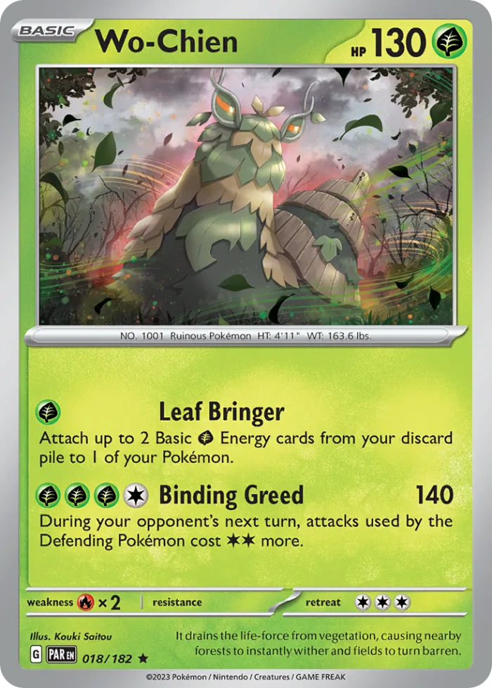 Wo-Chien #18 Paradox Rift Pokemon card