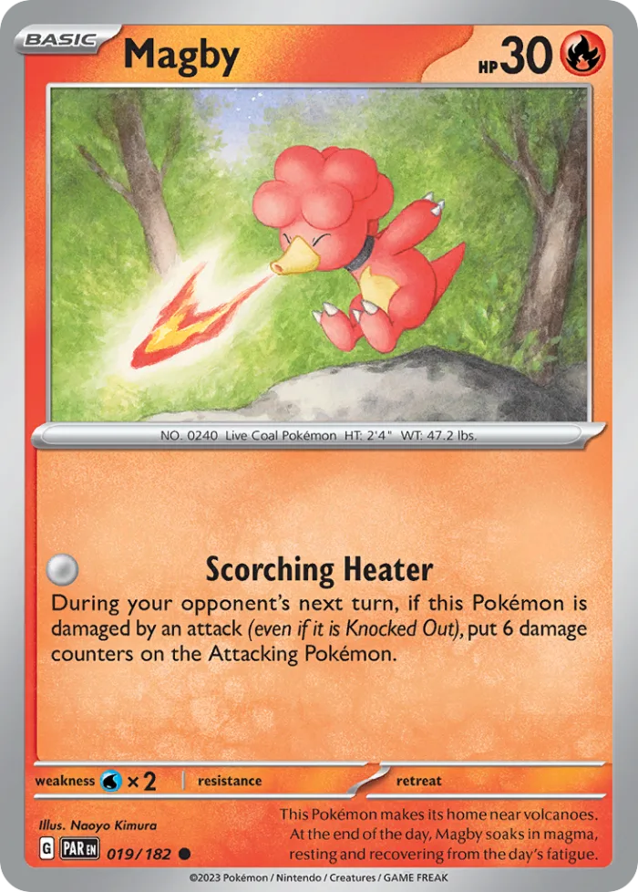 Magby #19 Paradox Rift Pokemon card