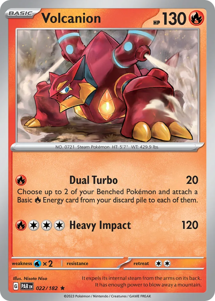 Volcanion #22 Paradox Rift Pokemon card