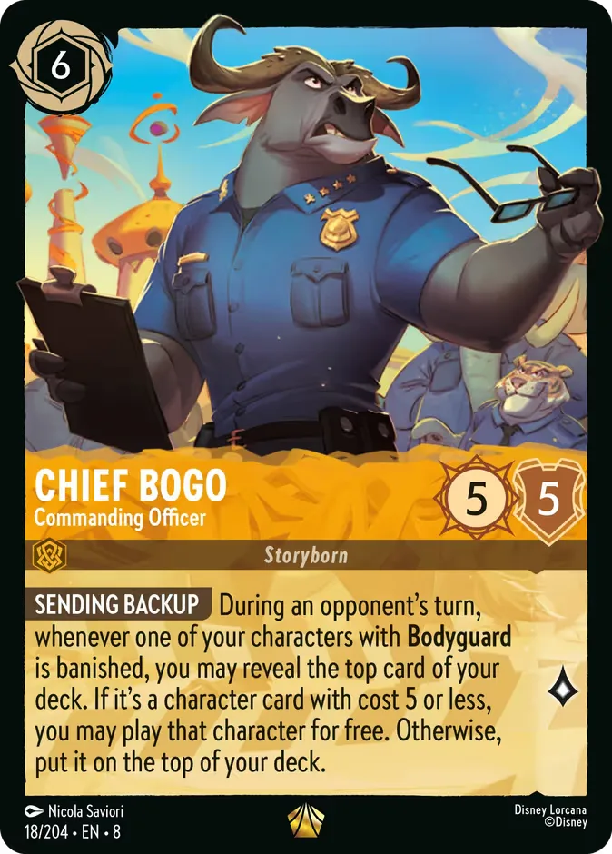 Chief Bogo #18 Reign of Jafar Disney Lorcana card