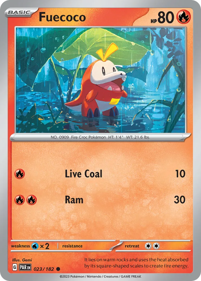 Fuecoco #23 Paradox Rift Pokemon card