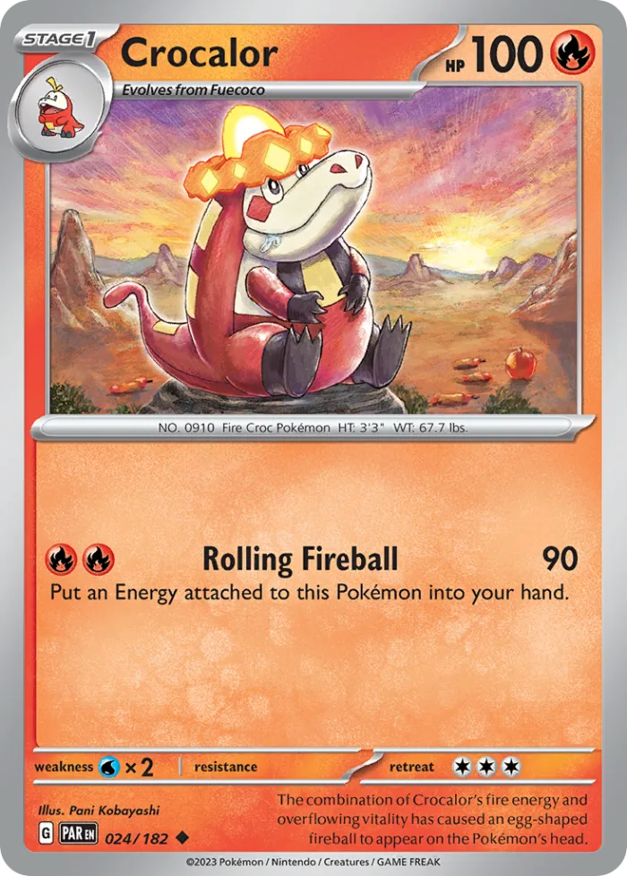 Crocalor #24 Paradox Rift Pokemon card