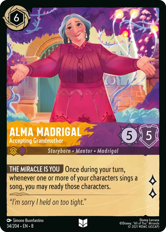 Alma Madrigal #34 Reign of Jafar Disney Lorcana card