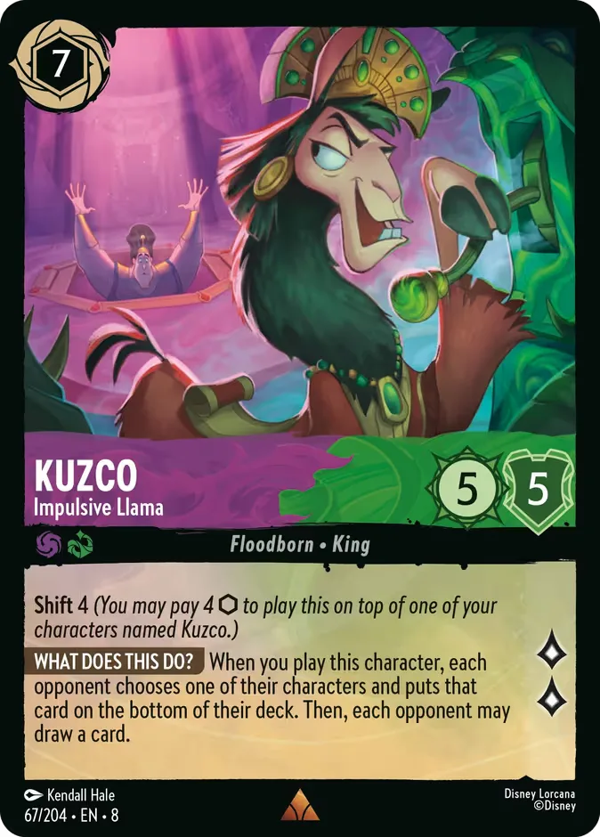 Kuzco #67 Reign of Jafar Disney Lorcana card