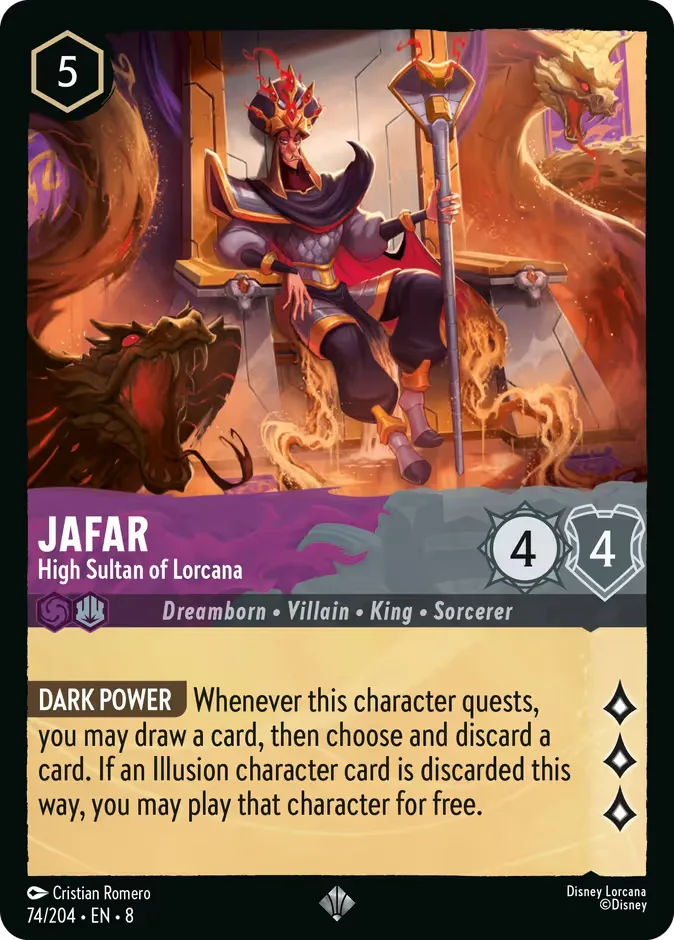 Jafar #74 Reign of Jafar Disney Lorcana card