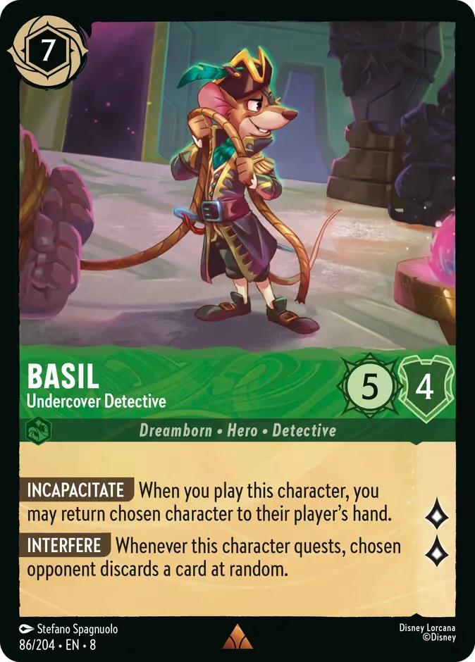 Basil #86 Reign of Jafar Disney Lorcana card