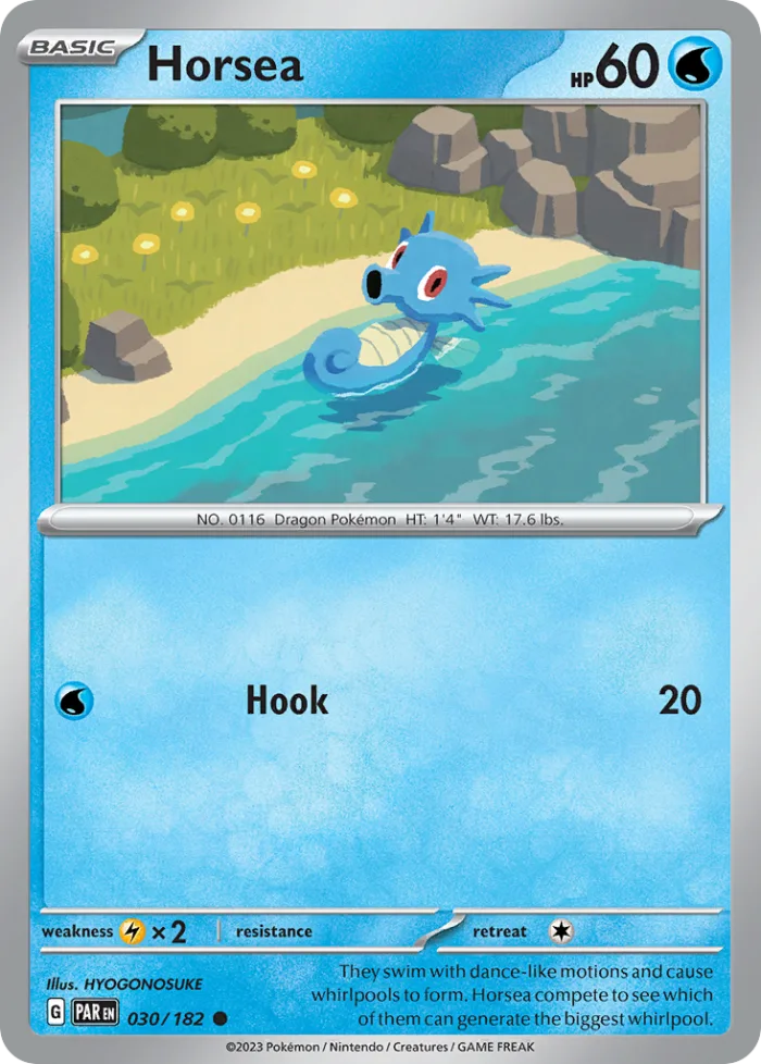 Horsea #30 Paradox Rift Pokemon card