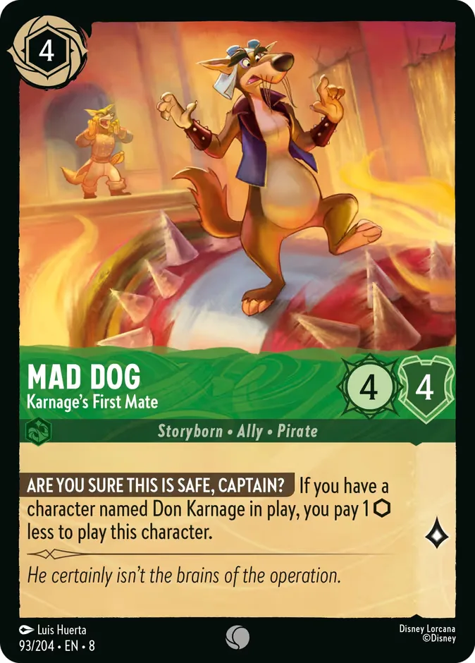 Mad Dog #93 Reign of Jafar Disney Lorcana card