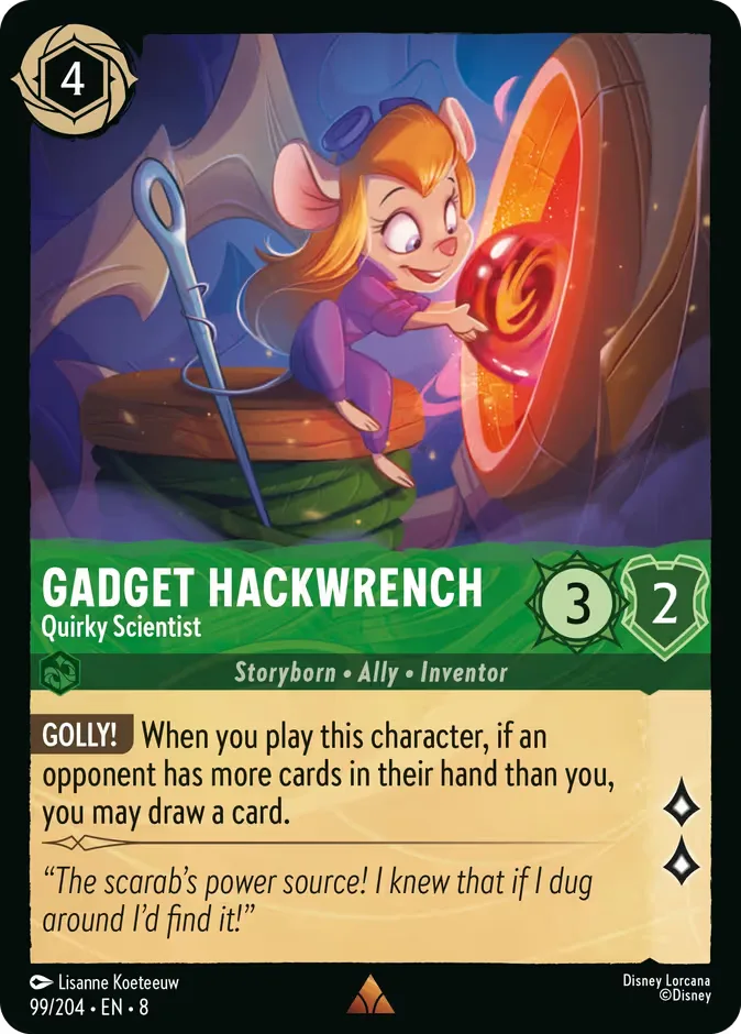 Gadget Hackwrench #99 Reign of Jafar Disney Lorcana card
