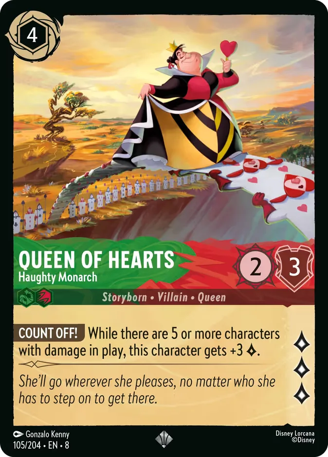 Queen of Hearts #105 Reign of Jafar Disney Lorcana card