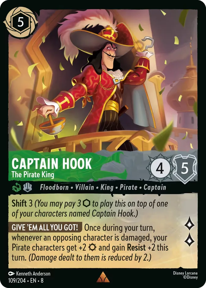 Captain Hook #109 Reign of Jafar Disney Lorcana card