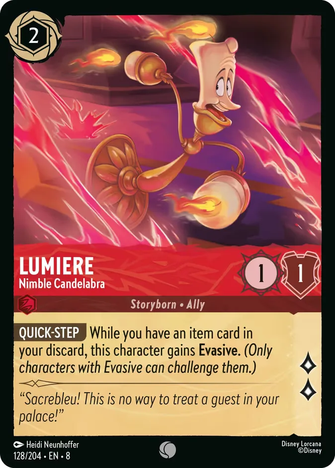 Lumiere #128 Reign of Jafar Disney Lorcana card