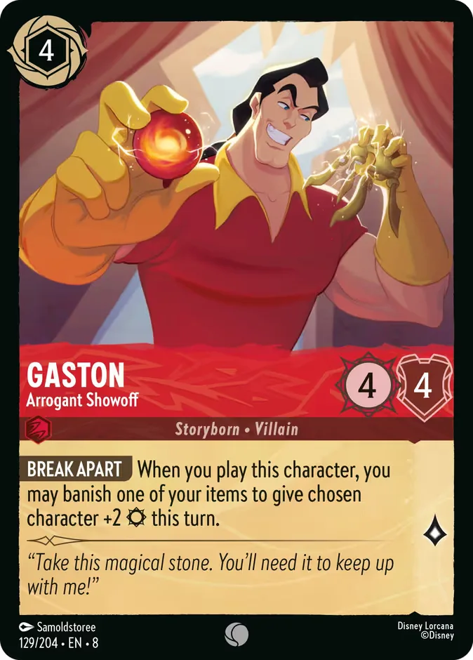 Gaston #129 Reign of Jafar Disney Lorcana card
